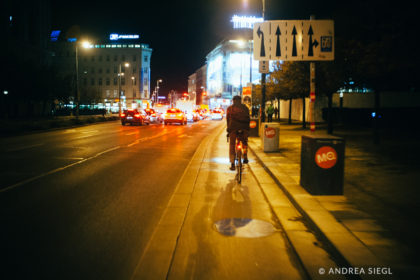 MoosBike, Rahmenbau Maßrahmen, David Marold, Wien bei Nacht, Foto: Andrea Siegl