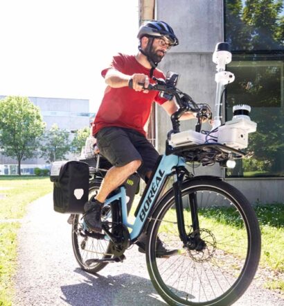 Rad zum Messen des Überholabstands