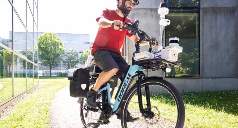 Rad zum Messen des Überholabstands