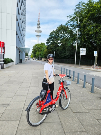 mit Leihrad in Hamburg