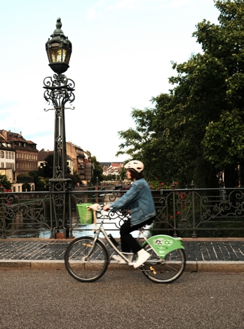 mit Leihrad in Strasburg